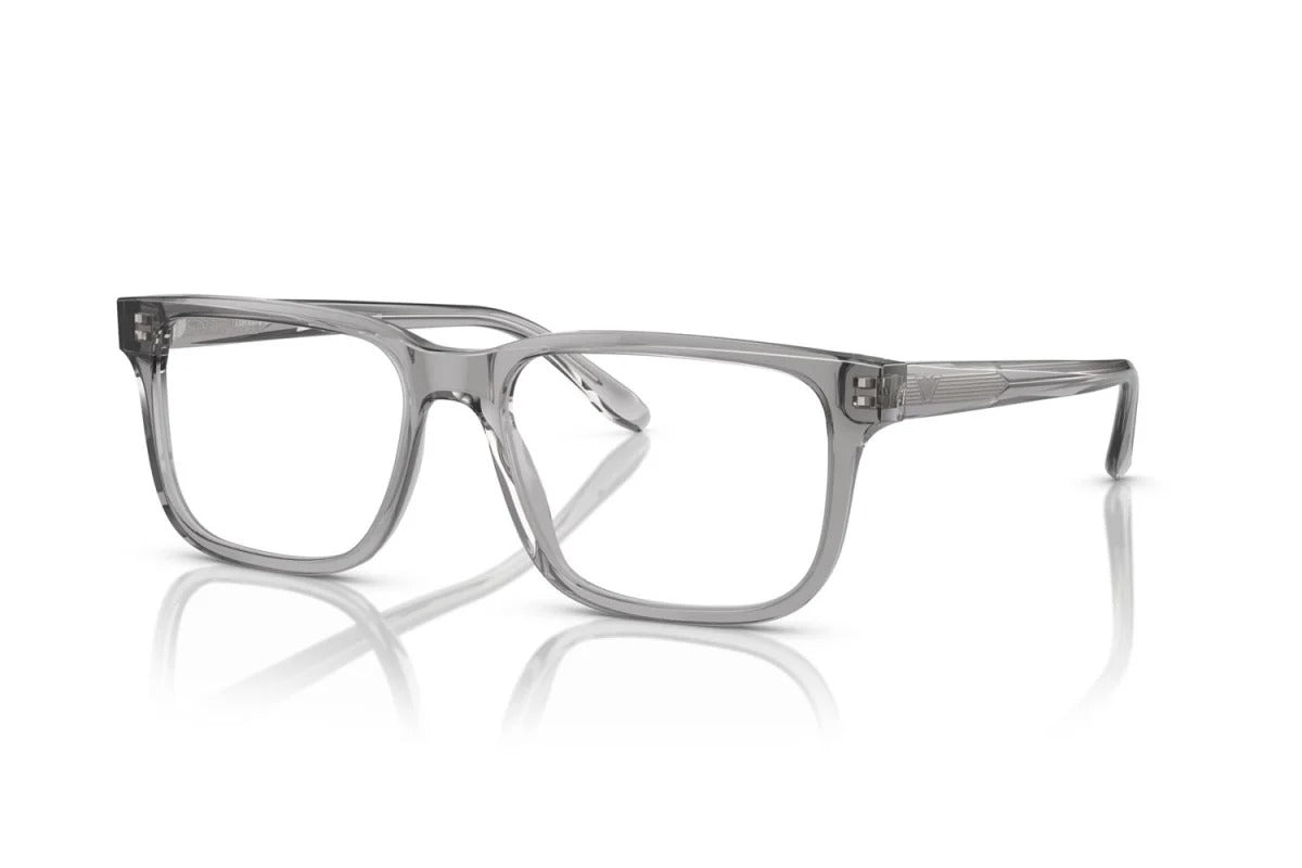 OCCHIALE DA VISTA UOMO | EMPORIO ARMANI EA 3218 - 5075 GRIGIO TRASPARENTE LUCIDO - CALIBRO 55