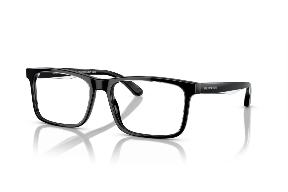 OCCHIALE DA VISTA UOMO | EMPORIO ARMANI EA 3227 - 6051 NERO LUCIDO/TOP CRISTALLO - CALIBRO 56