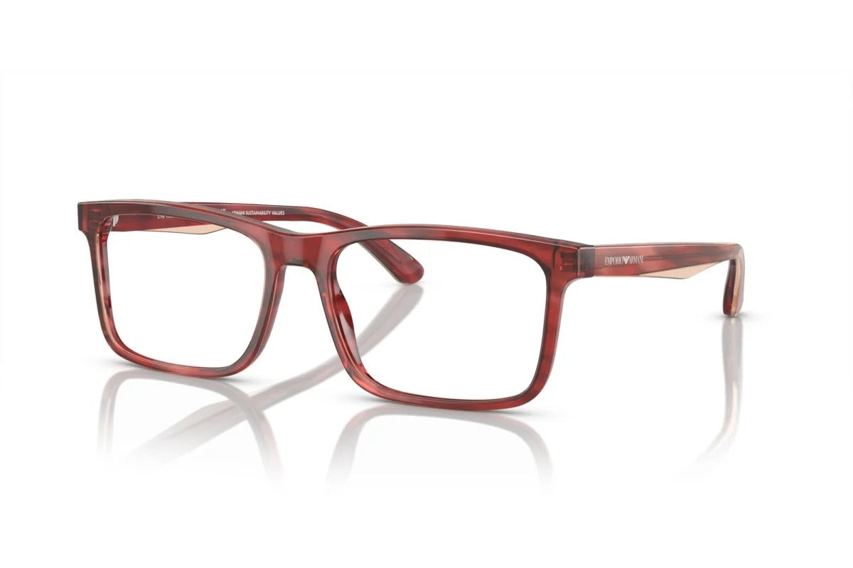 OCCHIALE DA VISTA UOMO | EMPORIO ARMANI EA 3227 - 6053 BORDEAUX LUCIDO/FUMÉ SUPERIORE - CALIBRO 56