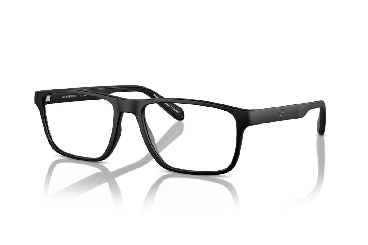 EMPORIO ARMANI - 5001 NERO OPACO | OCCHIALE DA VISTA UOMO - EA 3233 CALIBRO 56