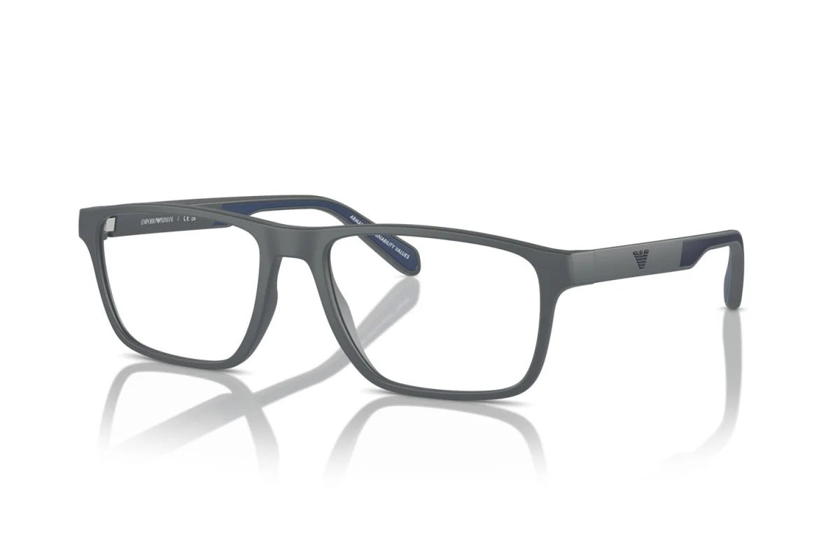 EMPORIO ARMANI - 6103 GRIGIO SCURO OPACO | OCCHIALE DA VISTA UOMO - EA 3233 CALIBRO 56