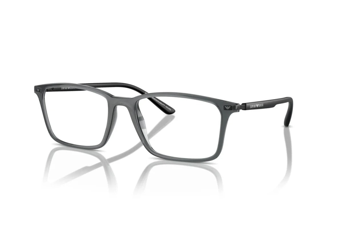 EMPORIO ARMANI - 6106 NERO TRASPARENTE LUCIDO | OCCHIALE DA VISTA UOMO - EA 3237 CALIBRO 53