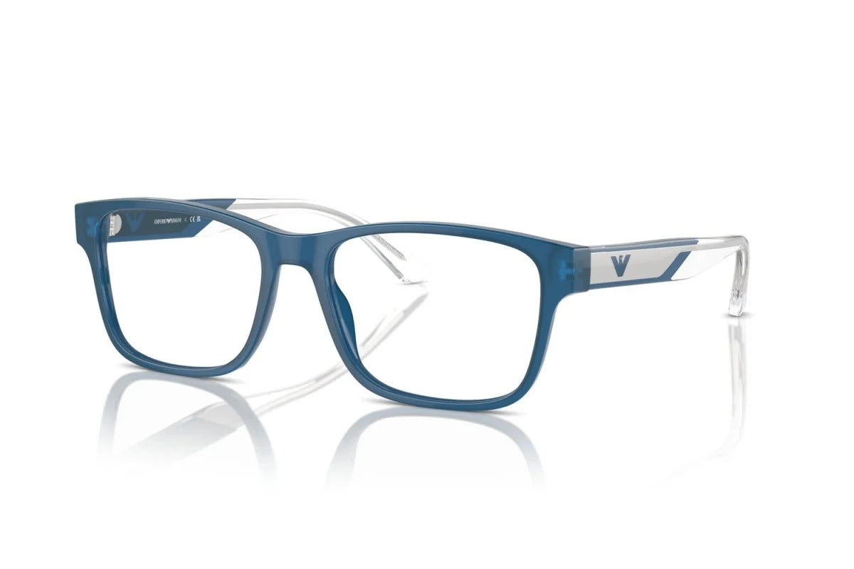 EMPORIO ARMANI - 6092 BLU OPALINO LUCIDO | OCCHIALE DA VISTA UOMO - EA 3239 CALIBRO 53