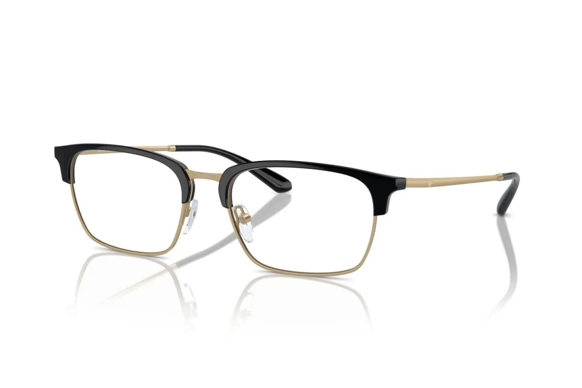 EMPORIO ARMANI - 3002 NERO LUCIDO/ORO PALLIDO OPACO | OCCHIALE DA VISTA UOMO - EA 3243 CALIBRO 53
