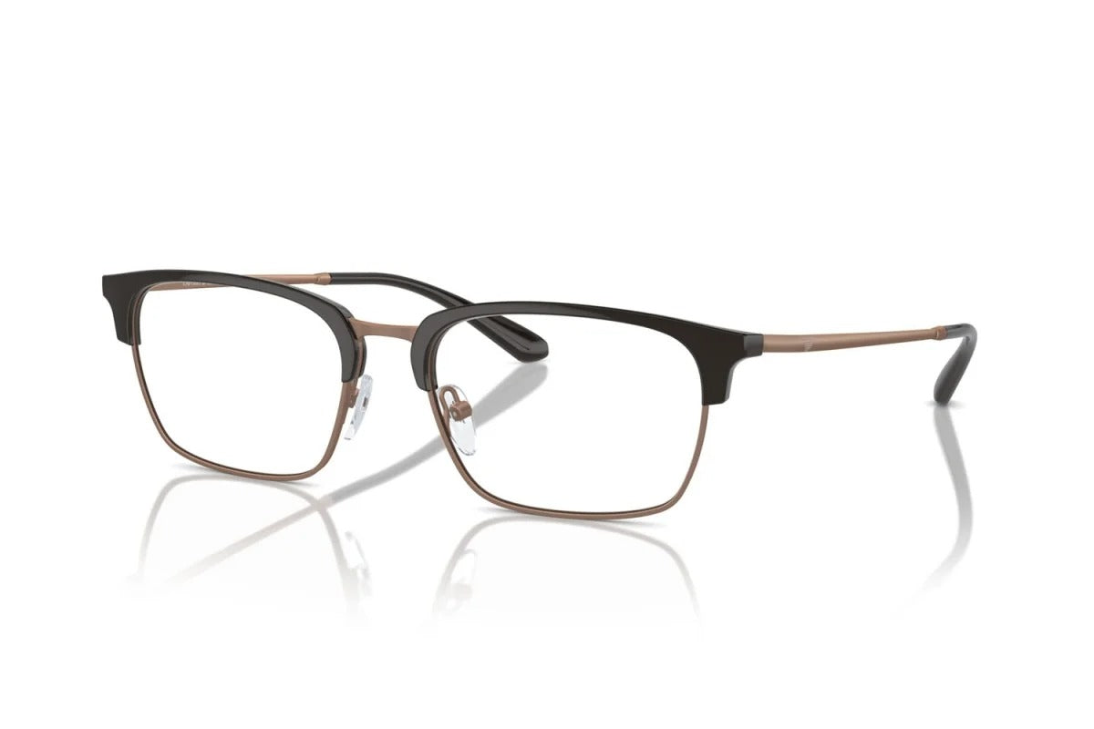 EMPORIO ARMANI - 3201 MARRONE LUCIDO/ORO ROSA OPACO | OCCHIALE DA VISTA UOMO - EA 3243 CALIBRO 53