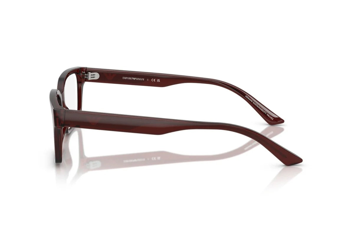 EMPORIO ARMANI - 6174 MARRONE TRASPARENTE | OCCHIALE DA VISTA UOMO - EA 3244 CALIBRO 55