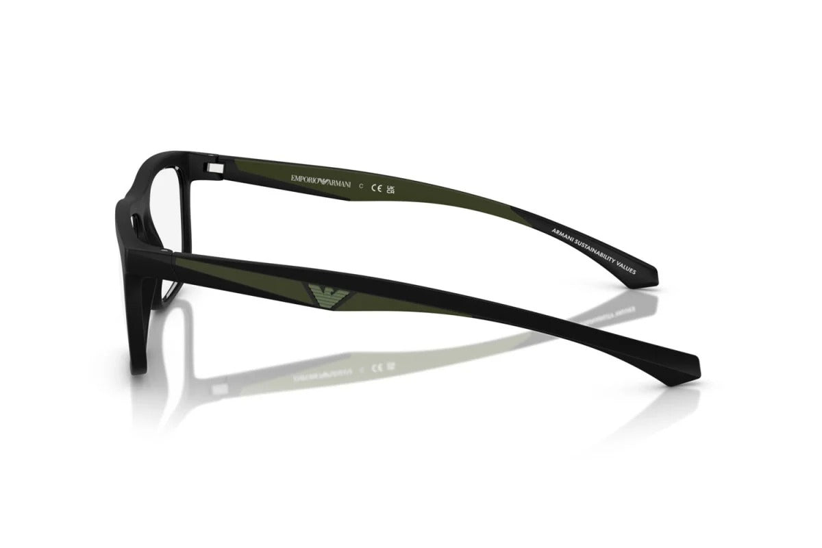 EMPORIO ARMANI - 5001 NERO OPACO | OCCHIALE DA VISTA UOMO - EA 3246 CALIBRO 55