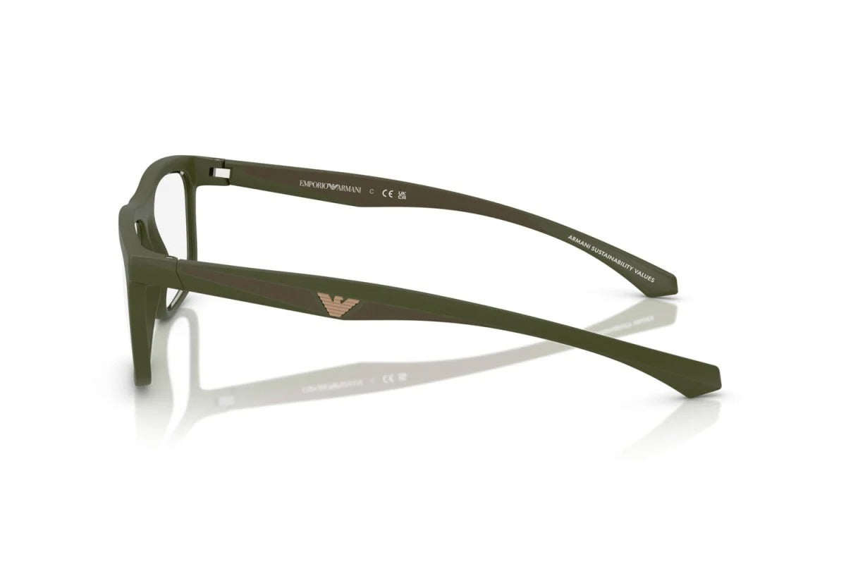 EMPORIO ARMANI - 6184 VERDE OPACO | OCCHIALE DA VISTA UOMO - EA 3246 CALIBRO 53