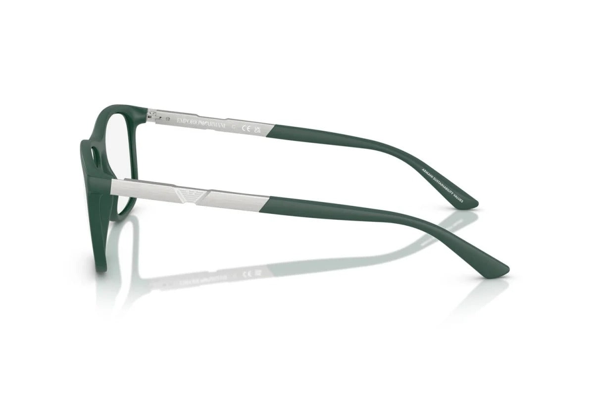 EMPORIO ARMANI - 6190 VERDE SCURO OPACO | OCCHIALE DA VISTA UOMO - EA 3247 CALIBRO 53