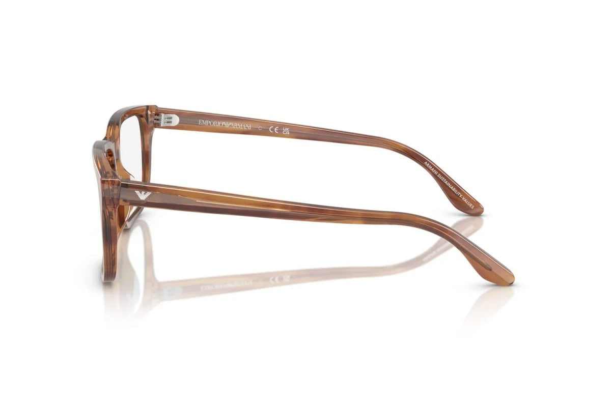 EMPORIO ARMANI - 6203 MARRONE AVANA LUCIDO | OCCHIALE DA VISTA UOMO - EA 3250U CALIBRO 56