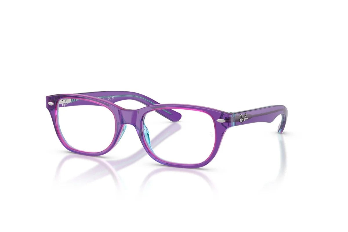 OCCHIALE DA VISTA BAMBINO UNISEX | RAY-BAN JUNIOR RY 1555 - 3997 VIOLA TRASPARENTE E AZZURRO - CALIBRO 46