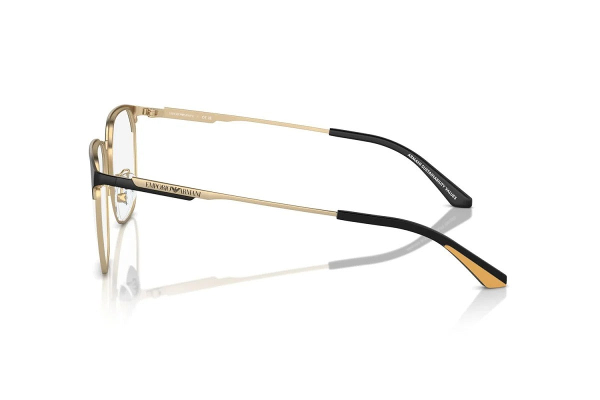 EMPORIO ARMANI - 3002 ORO PALLIDO OPACO/NERO | OCCHIALE DA VISTA UOMO - EA 1158D CALIBRO 54