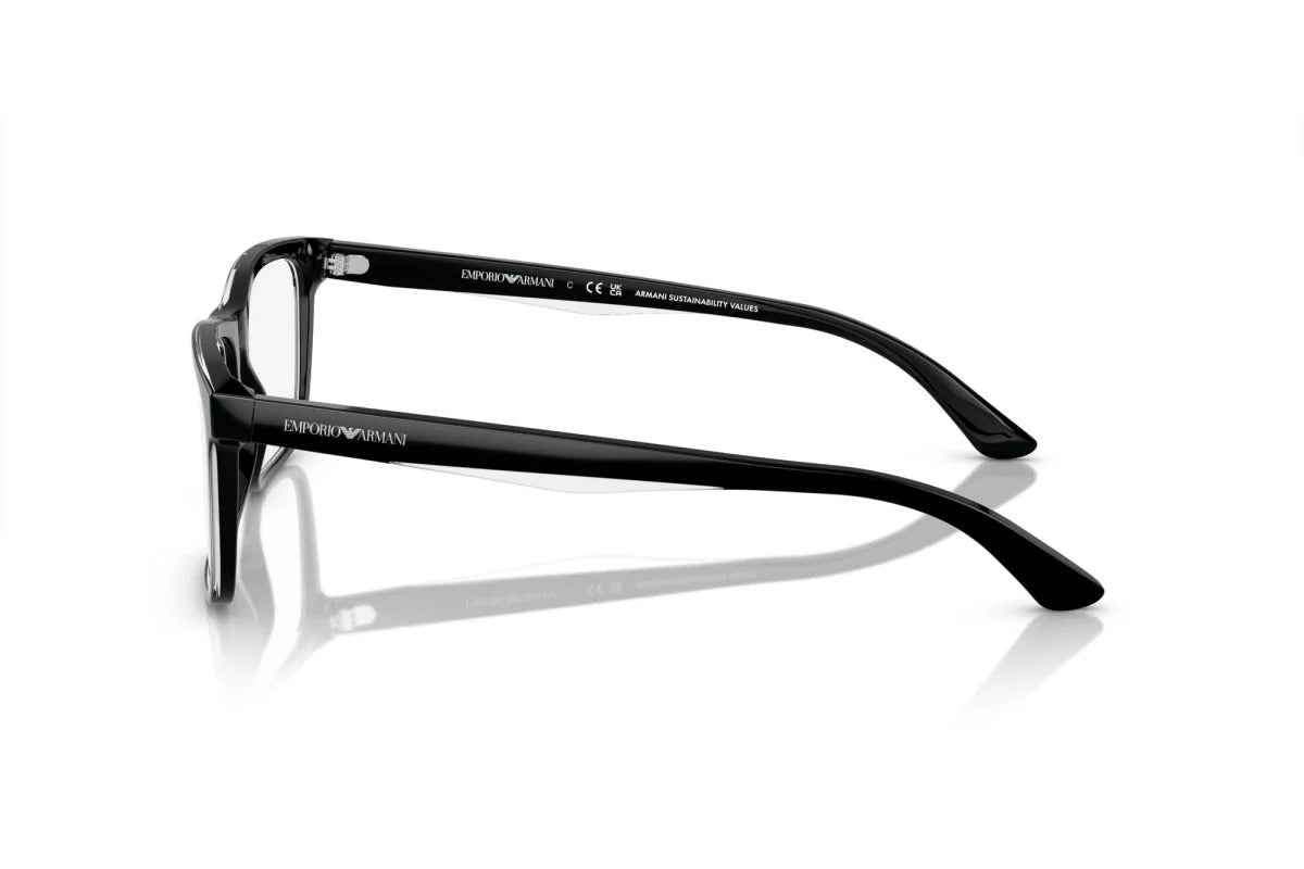 OCCHIALE DA VISTA UOMO | EMPORIO ARMANI EA 3227 - 6051 NERO LUCIDO/TOP CRISTALLO - CALIBRO 56