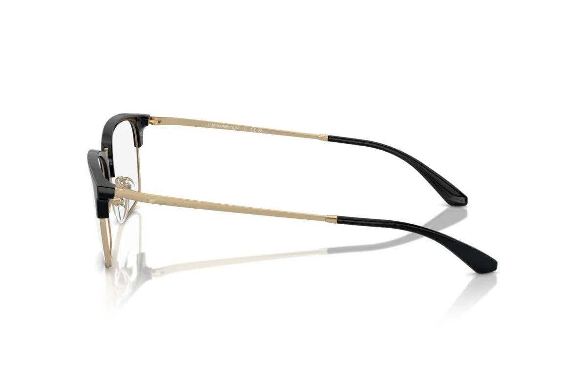 EMPORIO ARMANI - 3002 NERO LUCIDO/ORO PALLIDO OPACO | OCCHIALE DA VISTA UOMO - EA 3243 CALIBRO 53