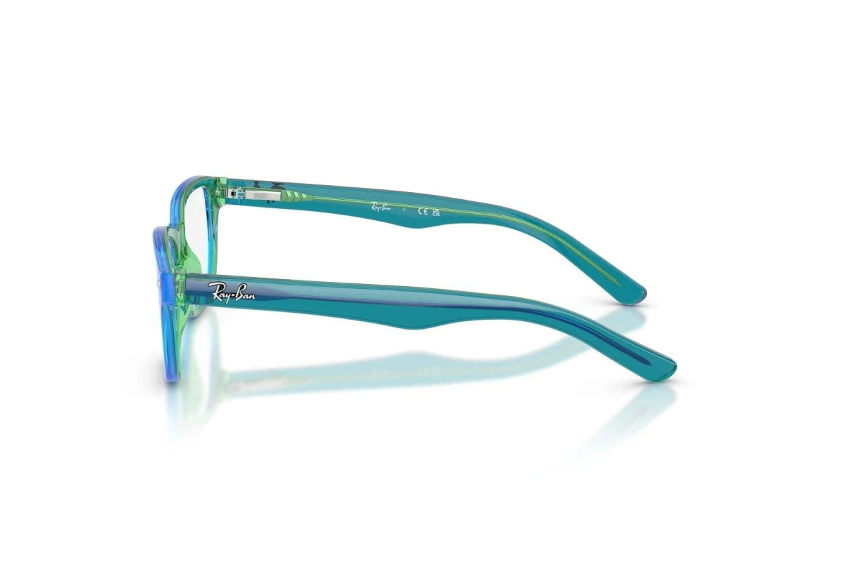 OCCHIALE DA VISTA BAMBINO UNISEX | RAY-BAN JUNIOR RY 1555 - 3996 BLU E VERDE TRASPARENTI - CALIBRO 48