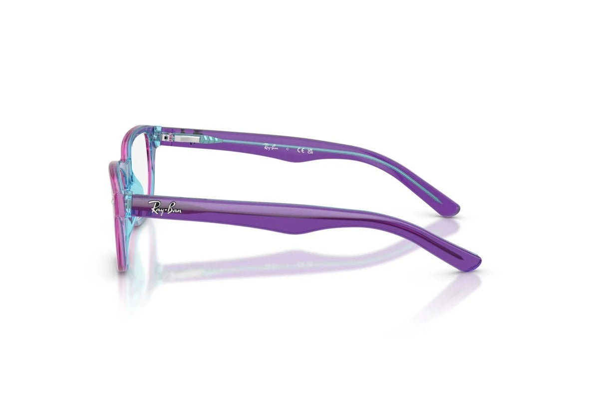 OCCHIALE DA VISTA BAMBINO UNISEX | RAY-BAN JUNIOR RY 1555 - 3997 VIOLA TRASPARENTE E AZZURRO - CALIBRO 46