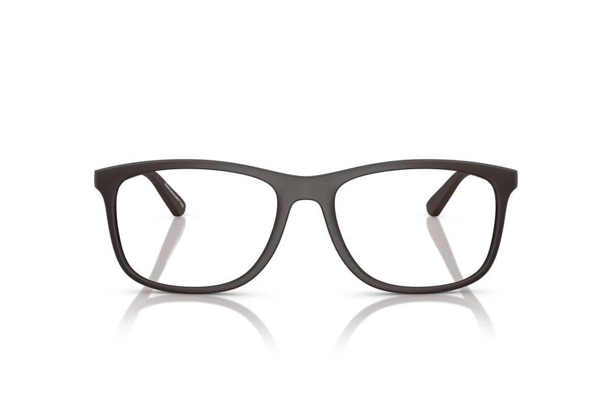 EMPORIO ARMANI - 6186 MARRONE SCURO OPACO | OCCHIALE DA VISTA UOMO - EA 3247 CALIBRO 55