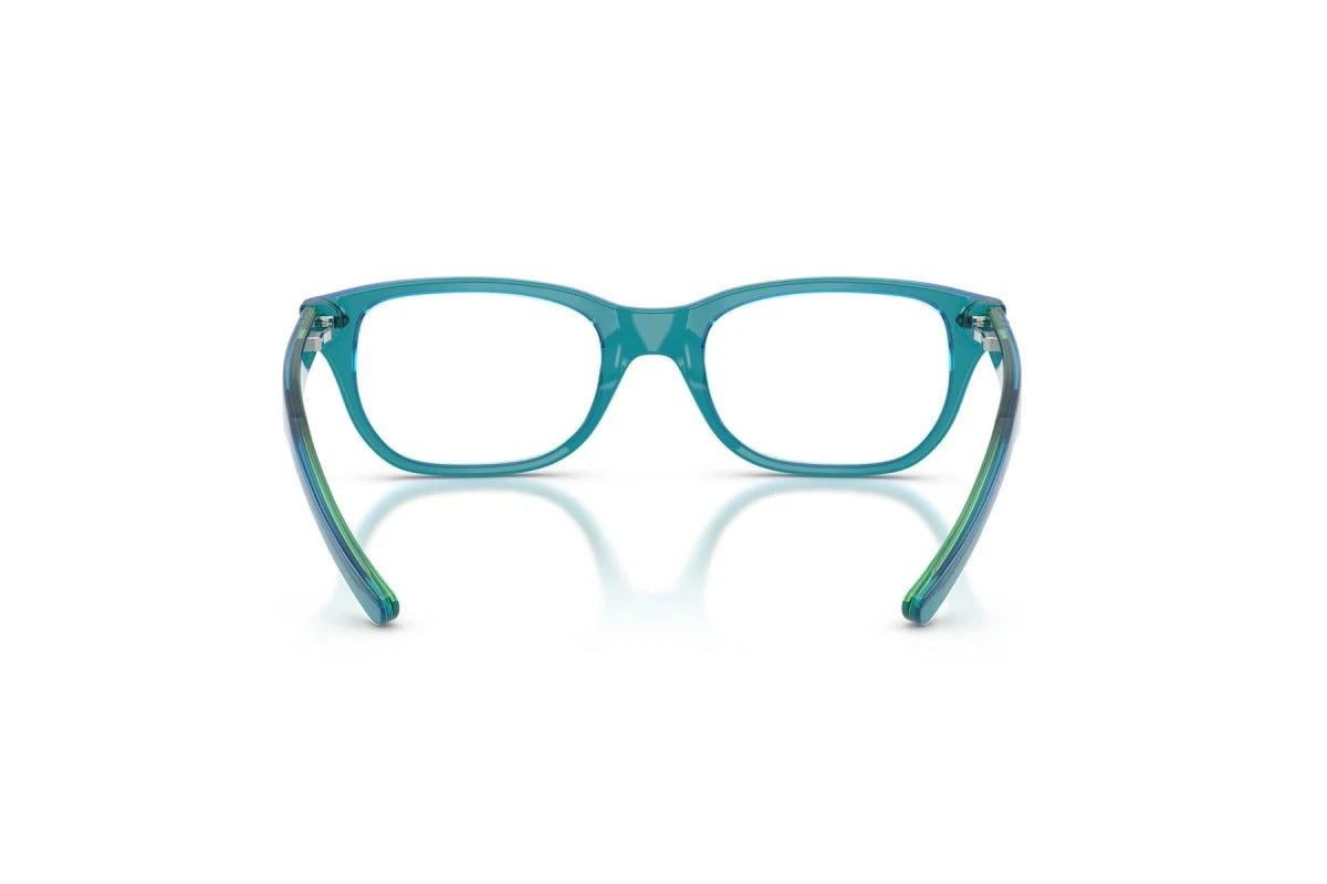 OCCHIALE DA VISTA BAMBINO UNISEX | RAY-BAN JUNIOR RY 1555 - 3996 BLU E VERDE TRASPARENTI - CALIBRO 48