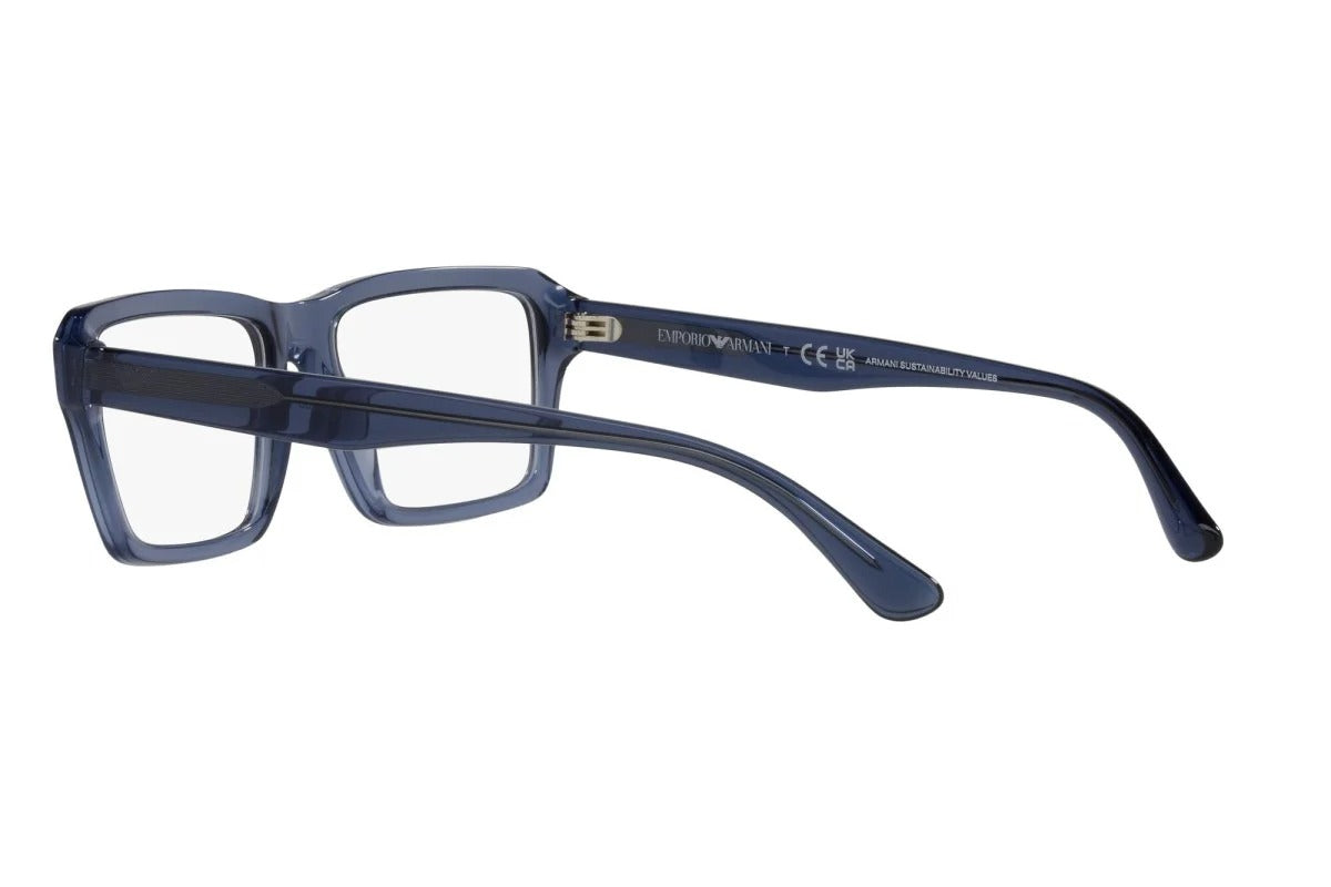 OCCHIALE DA VISTA UOMO | EMPORIO ARMANI EA 3206 - 5072 BLU TRASPARENTE LUCIDO - CALIBRO 54
