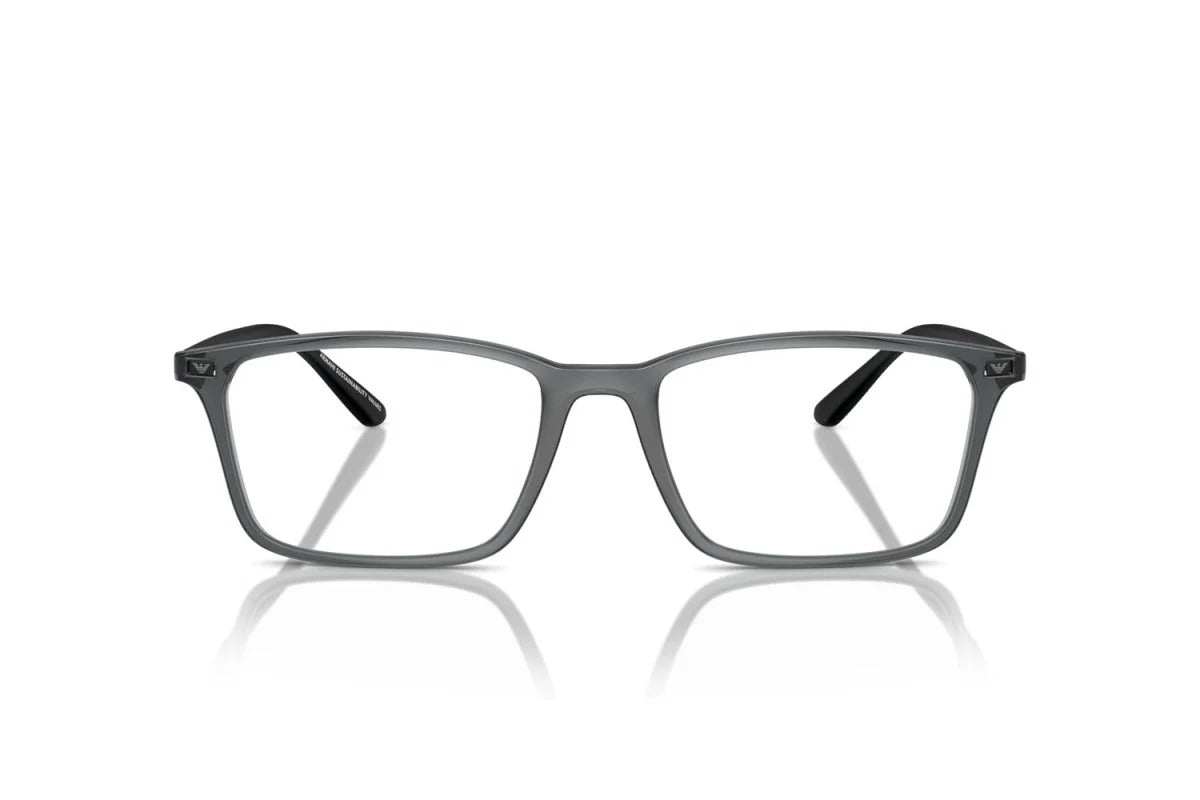 EMPORIO ARMANI - 6106 NERO TRASPARENTE LUCIDO | OCCHIALE DA VISTA UOMO - EA 3237 CALIBRO 53