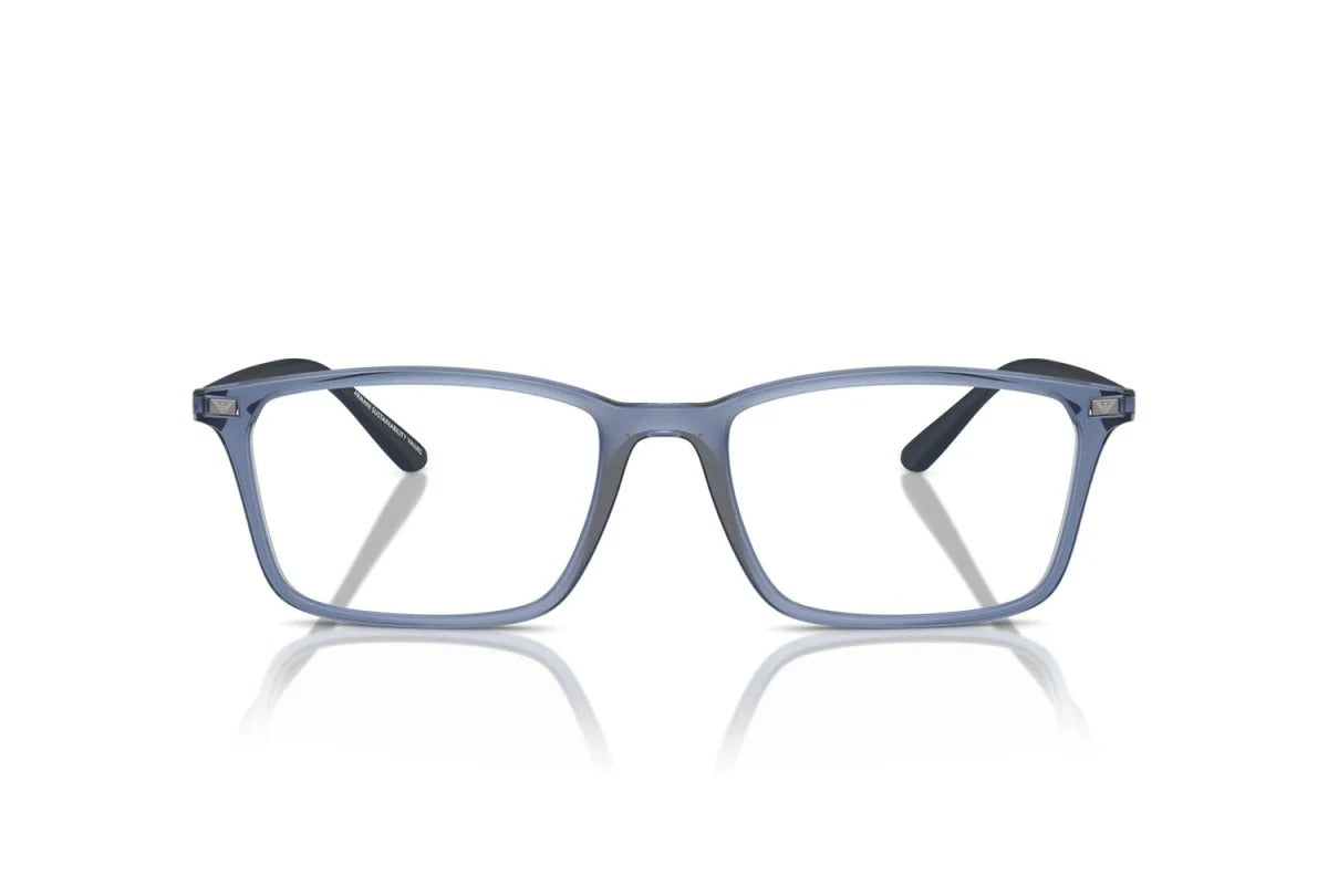 EMPORIO ARMANI - 6108 BLU TRASPARENTE LUCIDO | OCCHIALE DA VISTA UOMO - EA 3237 CALIBRO 53