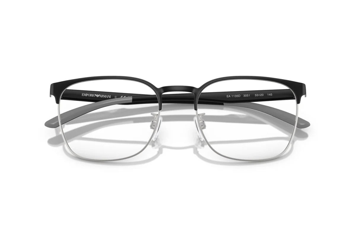 OCCHIALE DA VISTA UOMO | EMPORIO ARMANI EA 1135D - 3051 NERO OPACO/ARGENTO OPACO - CALIBRO 55