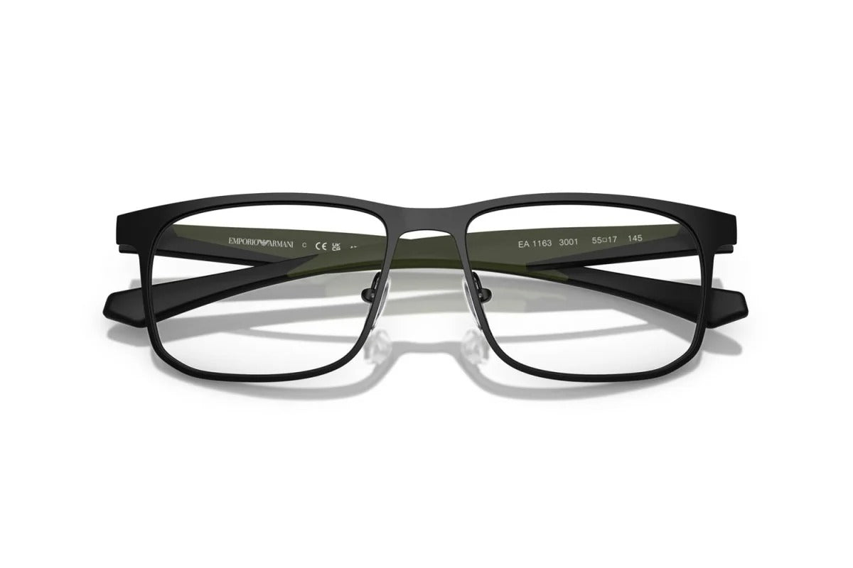 EMPORIO ARMANI - 3001 NERO OPACO | OCCHIALE DA VISTA UOMO - EA 1163 CALIBRO 53