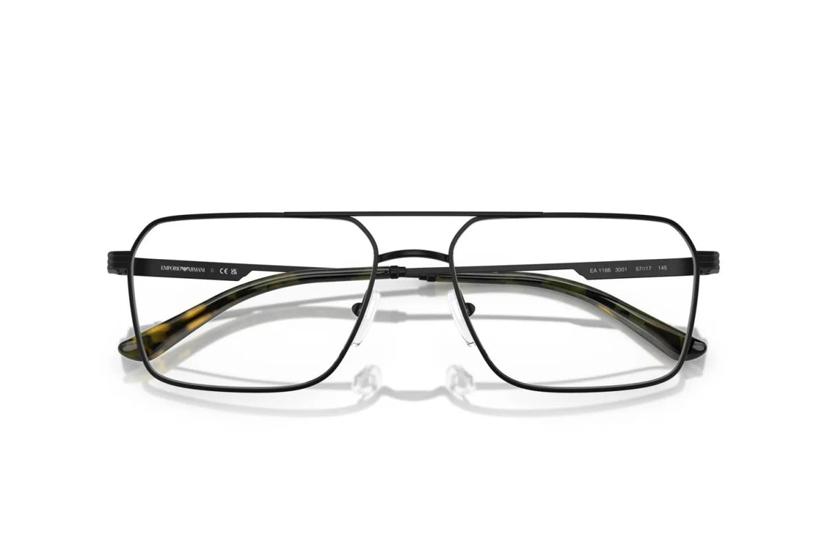 EMPORIO ARMANI - 3001 NERO OPACO | OCCHIALE DA VISTA UOMO - EA 1166 CALIBRO 57
