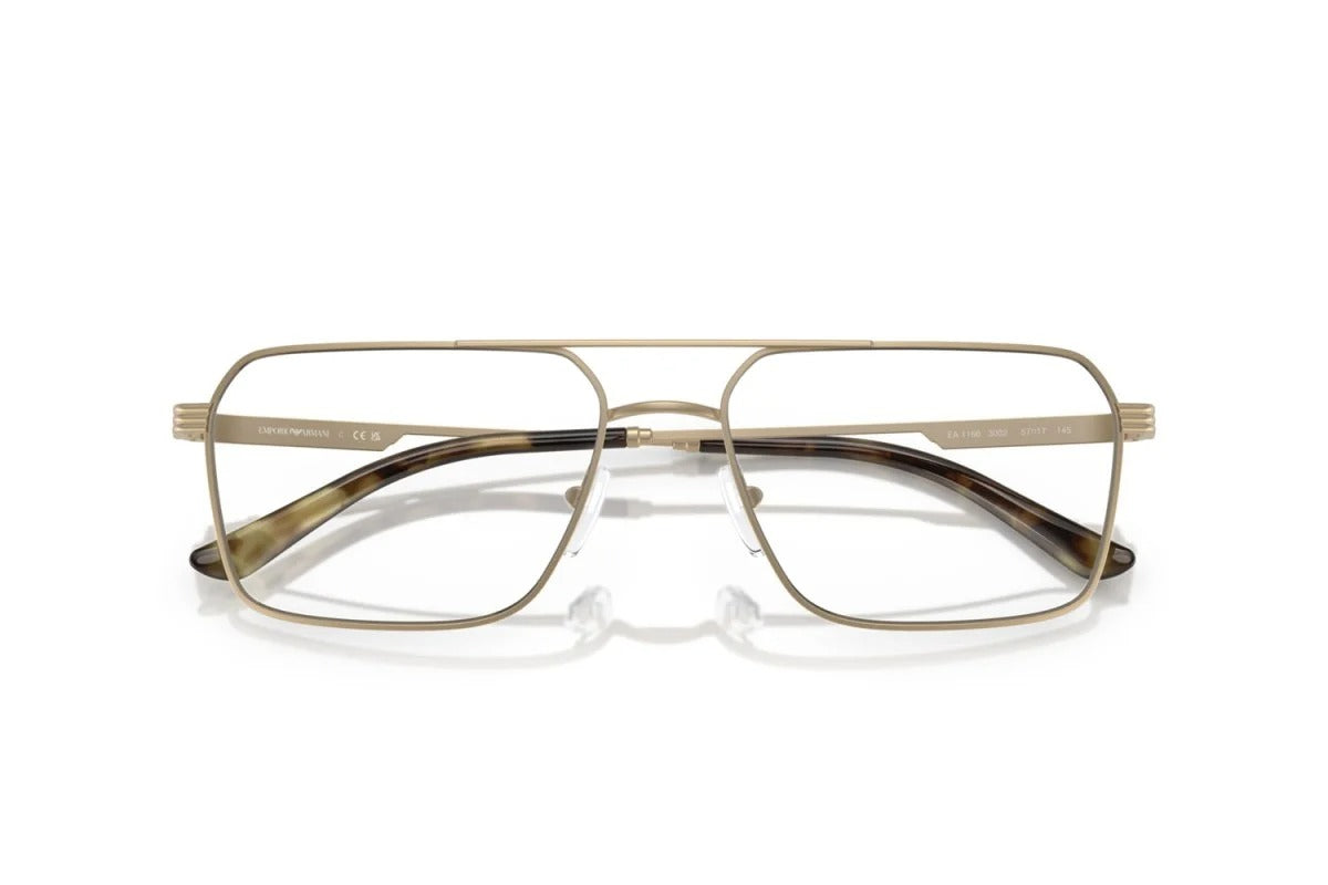 EMPORIO ARMANI - 3002 ORO PALLIDO OPACO | OCCHIALE DA VISTA UOMO - EA 1166 CALIBRO 57