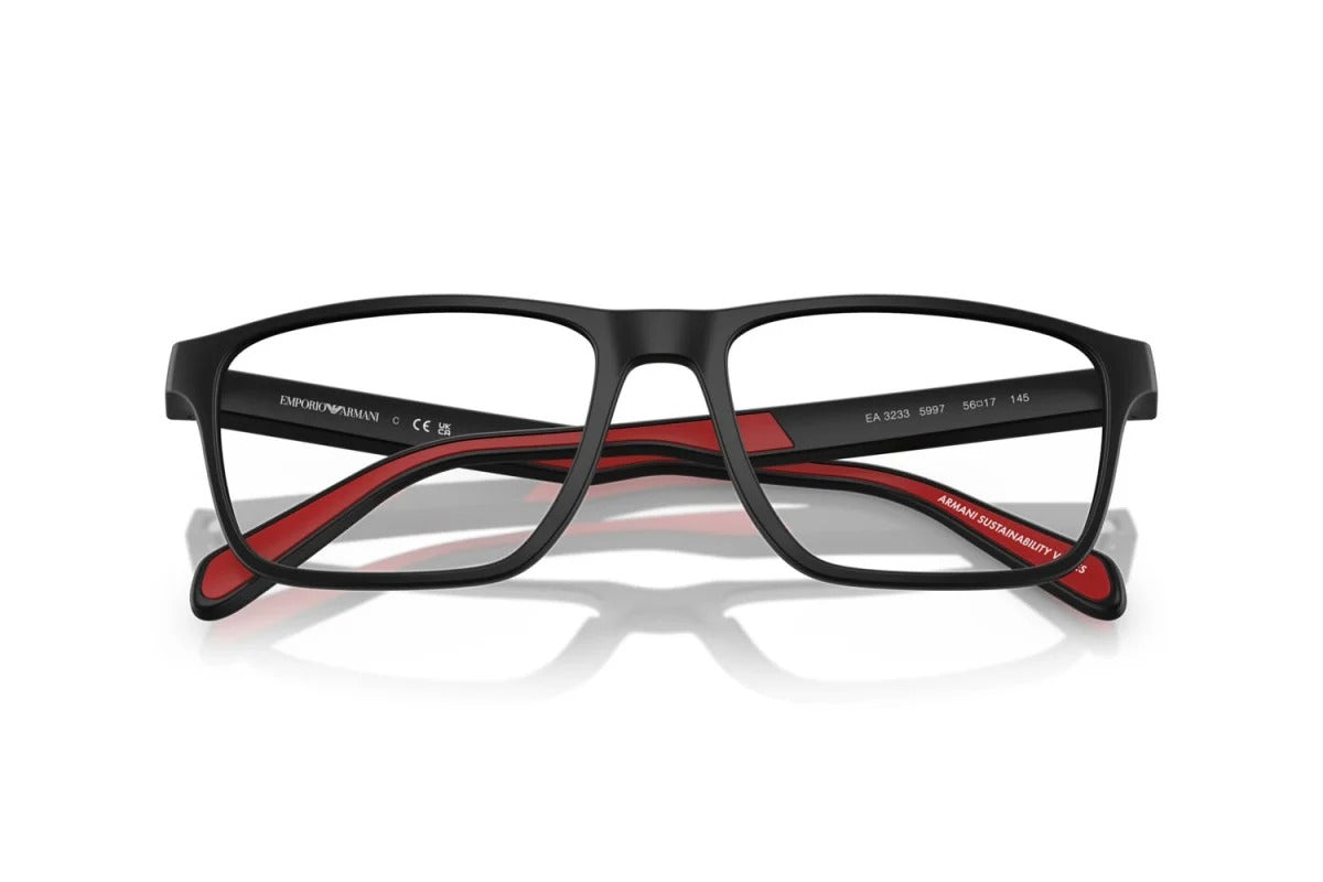 EMPORIO ARMANI - 5997 NERO OPACO | OCCHIALE DA VISTA UOMO - EA 3233 CALIBRO 56