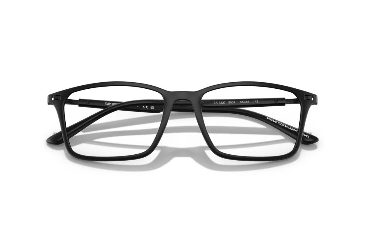 EMPORIO ARMANI - 5001 NERO OPACO | OCCHIALE DA VISTA UOMO - EA 3237 CALIBRO 55
