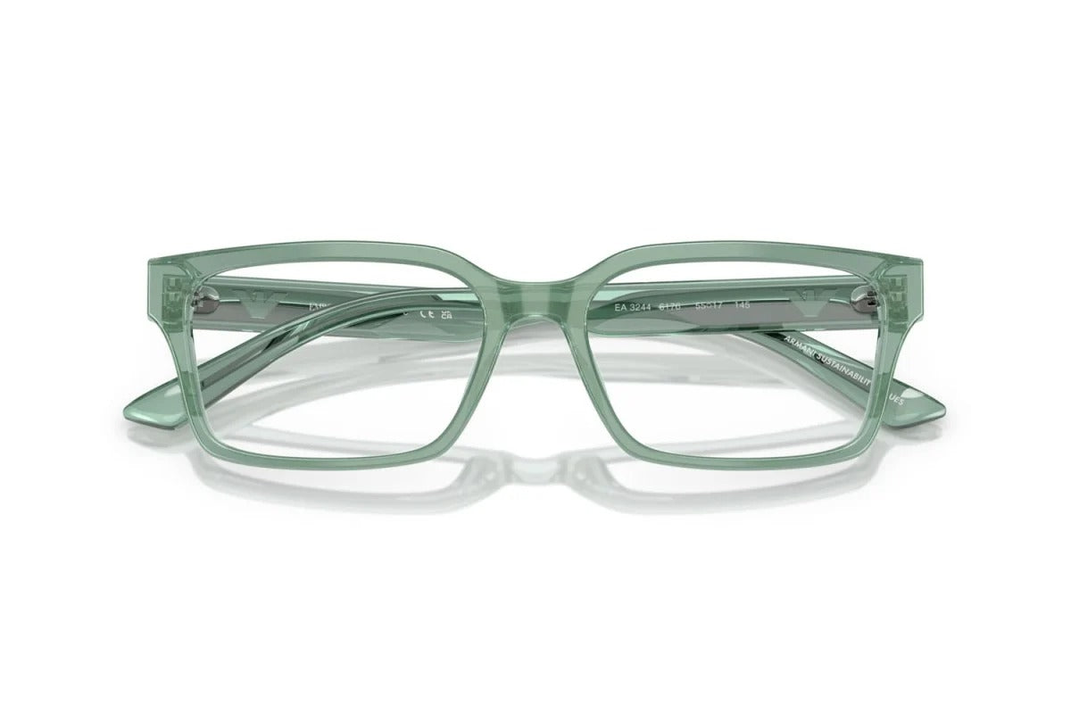 EMPORIO ARMANI - 6176 VERDE CANGIANTE | OCCHIALE DA VISTA UOMO - EA 3244 CALIBRO 55