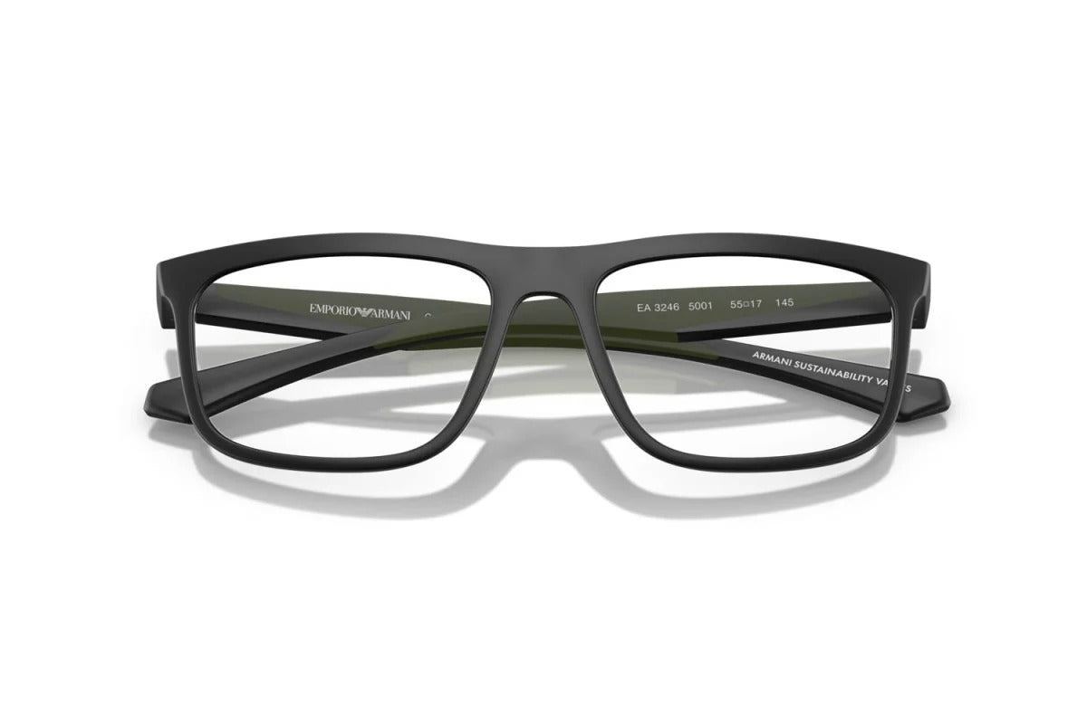 EMPORIO ARMANI - 5001 NERO OPACO | OCCHIALE DA VISTA UOMO - EA 3246 CALIBRO 53