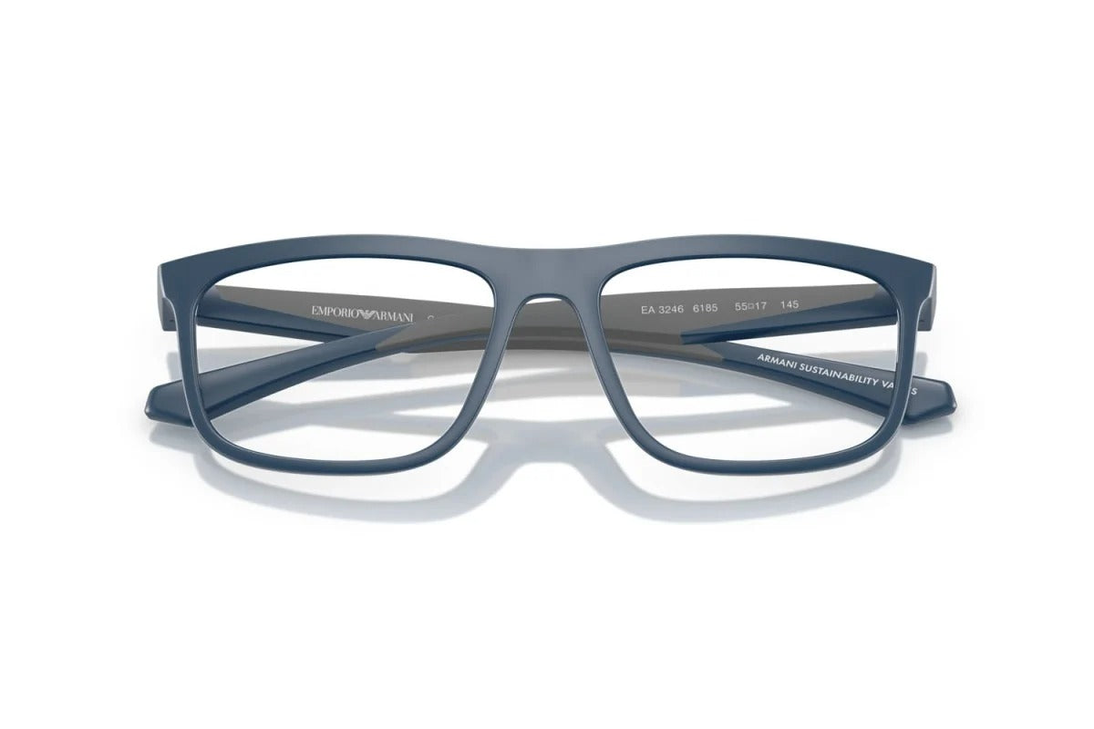 EMPORIO ARMANI - 6185 BLU OPACO | OCCHIALE DA VISTA UOMO - EA 3246 CALIBRO 53