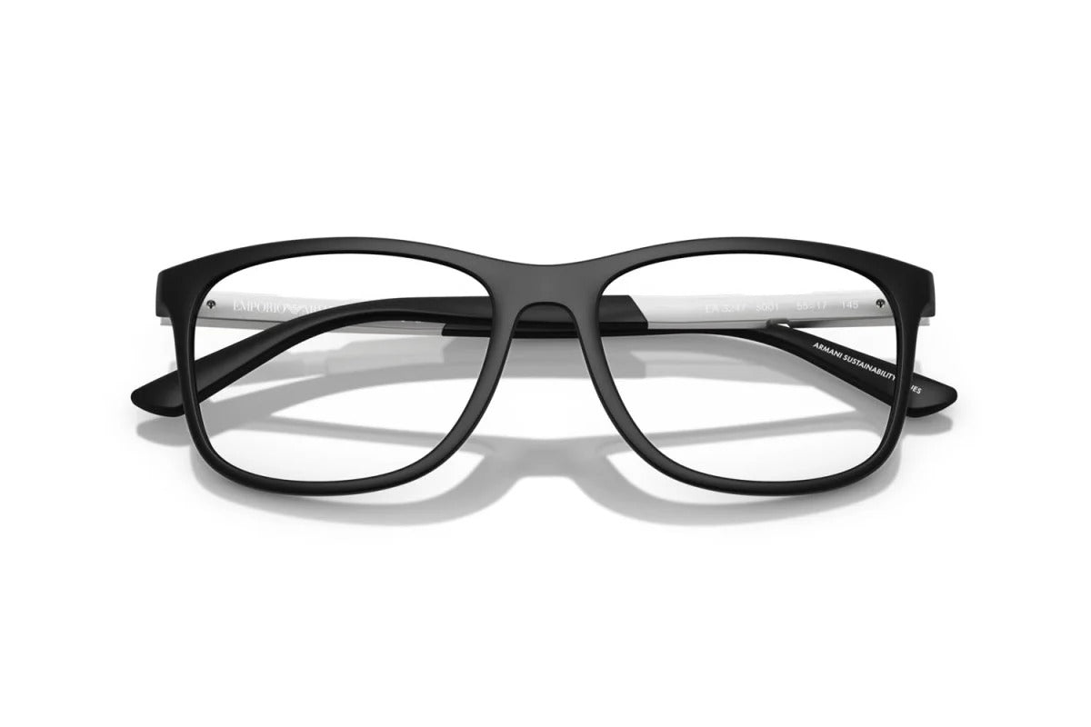 EMPORIO ARMANI - 5001 NERO OPACO | OCCHIALE DA VISTA UOMO - EA 3247 CALIBRO 53