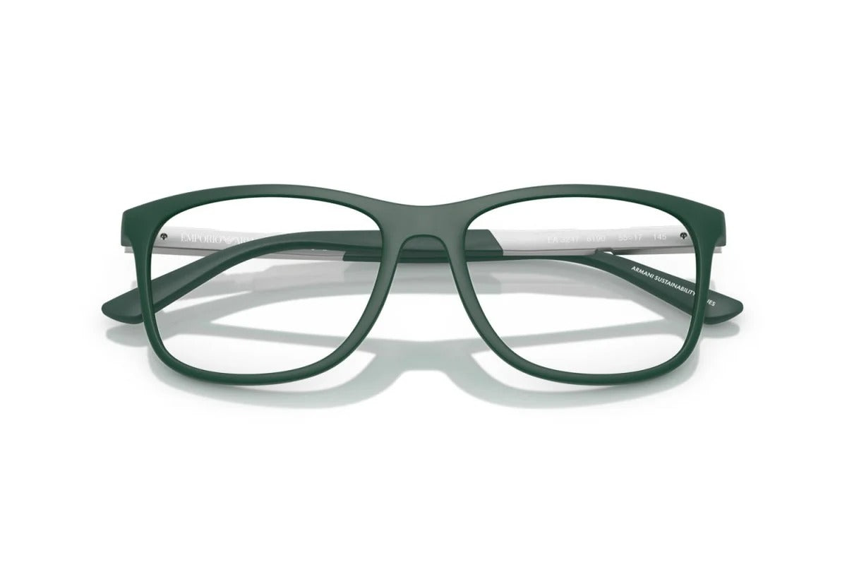 EMPORIO ARMANI - 6190 VERDE SCURO OPACO | OCCHIALE DA VISTA UOMO - EA 3247 CALIBRO 55