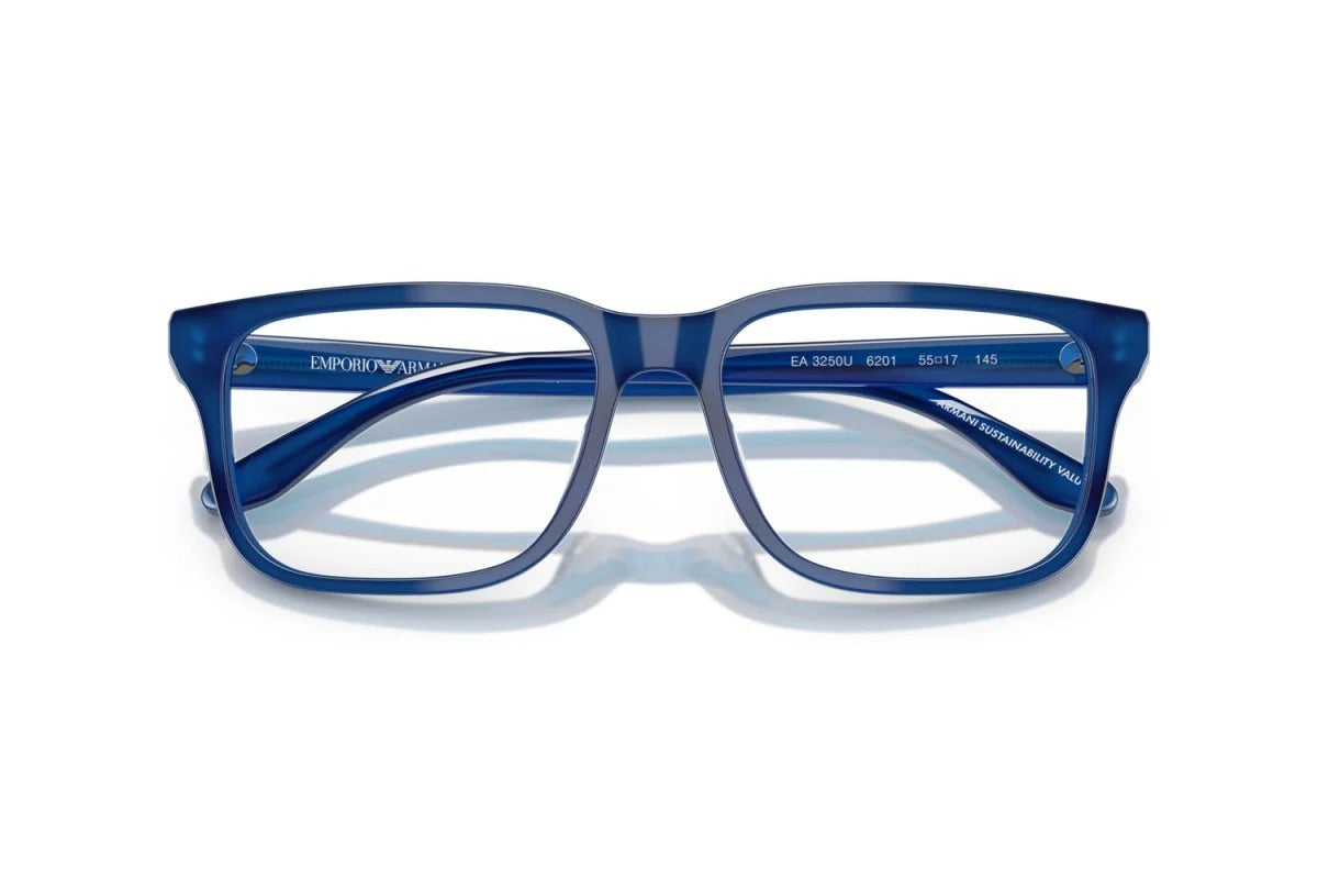 EMPORIO ARMANI - 6201 BLU OPALESCENTE LUCIDO | OCCHIALE DA VISTA UOMO - EA 3250U CALIBRO 56