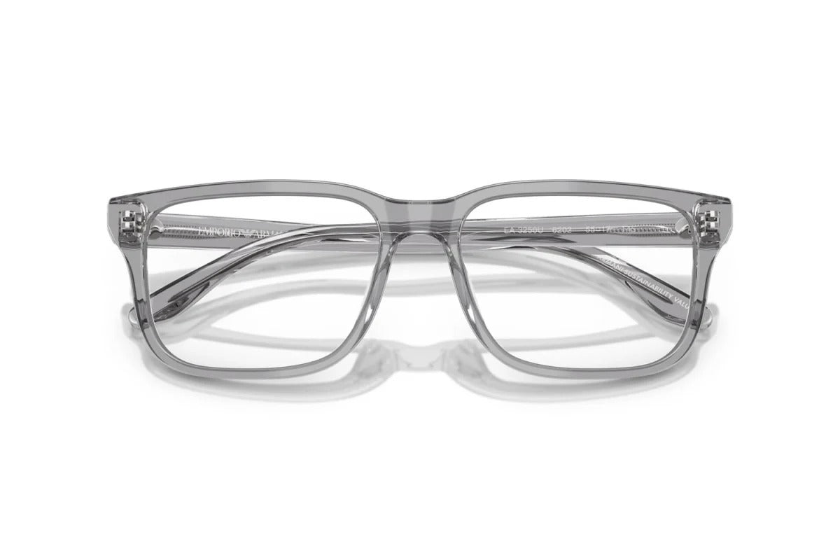 EMPORIO ARMANI - 6202 GRIGIO TRASPARENTE LUCIDO | OCCHIALE DA VISTA UOMO - EA 3250U CALIBRO 56