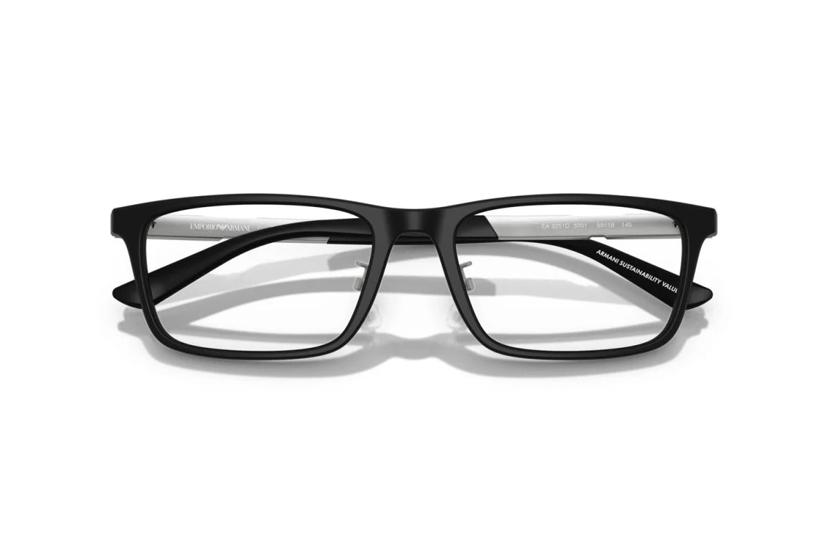 EMPORIO ARMANI - 5001 NERO OPACO | OCCHIALE DA VISTA UOMO - EA 3251D CALIBRO 55