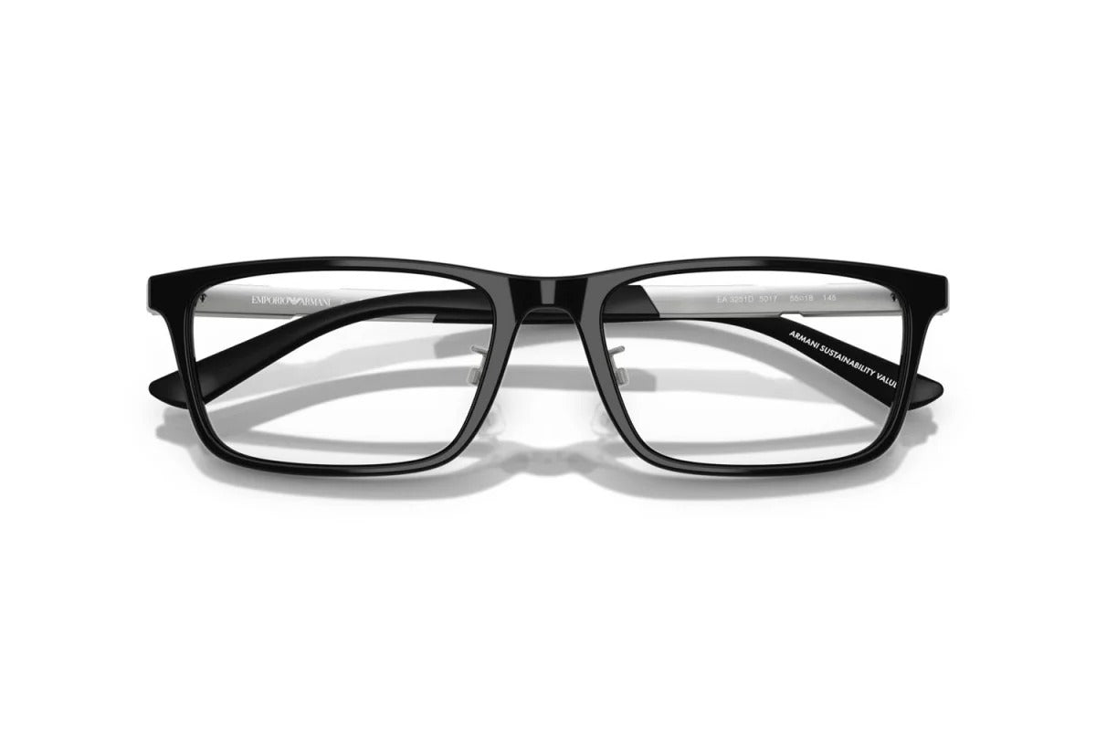 EMPORIO ARMANI - 5017 NERO LUCIDO | OCCHIALE DA VISTA UOMO - EA 3251D CALIBRO 55