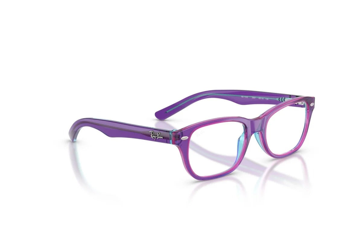 OCCHIALE DA VISTA BAMBINO UNISEX | RAY-BAN JUNIOR RY 1555 - 3997 VIOLA TRASPARENTE E AZZURRO - CALIBRO 46