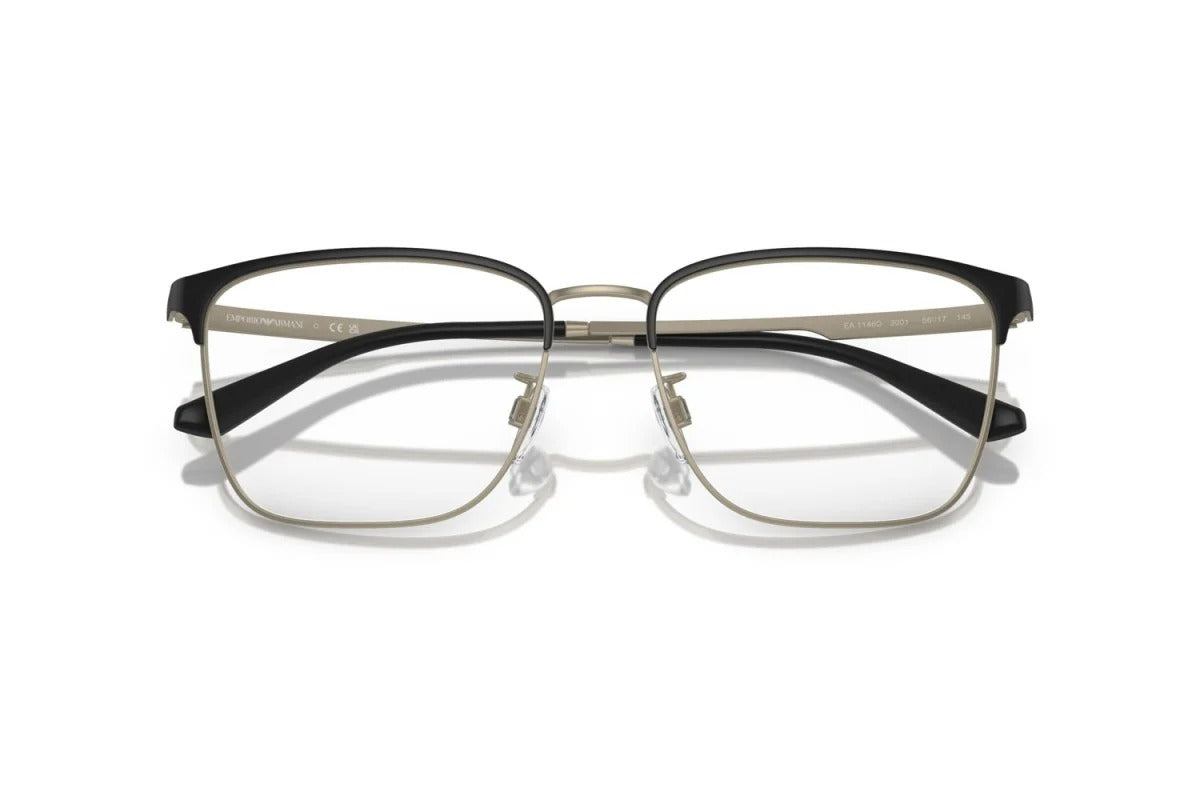 OCCHIALE DA VISTA UOMO | EMPORIO ARMANI EA 1146D - 3001 NERO OPACO/ORO PALLIDO - CALIBRO 56
