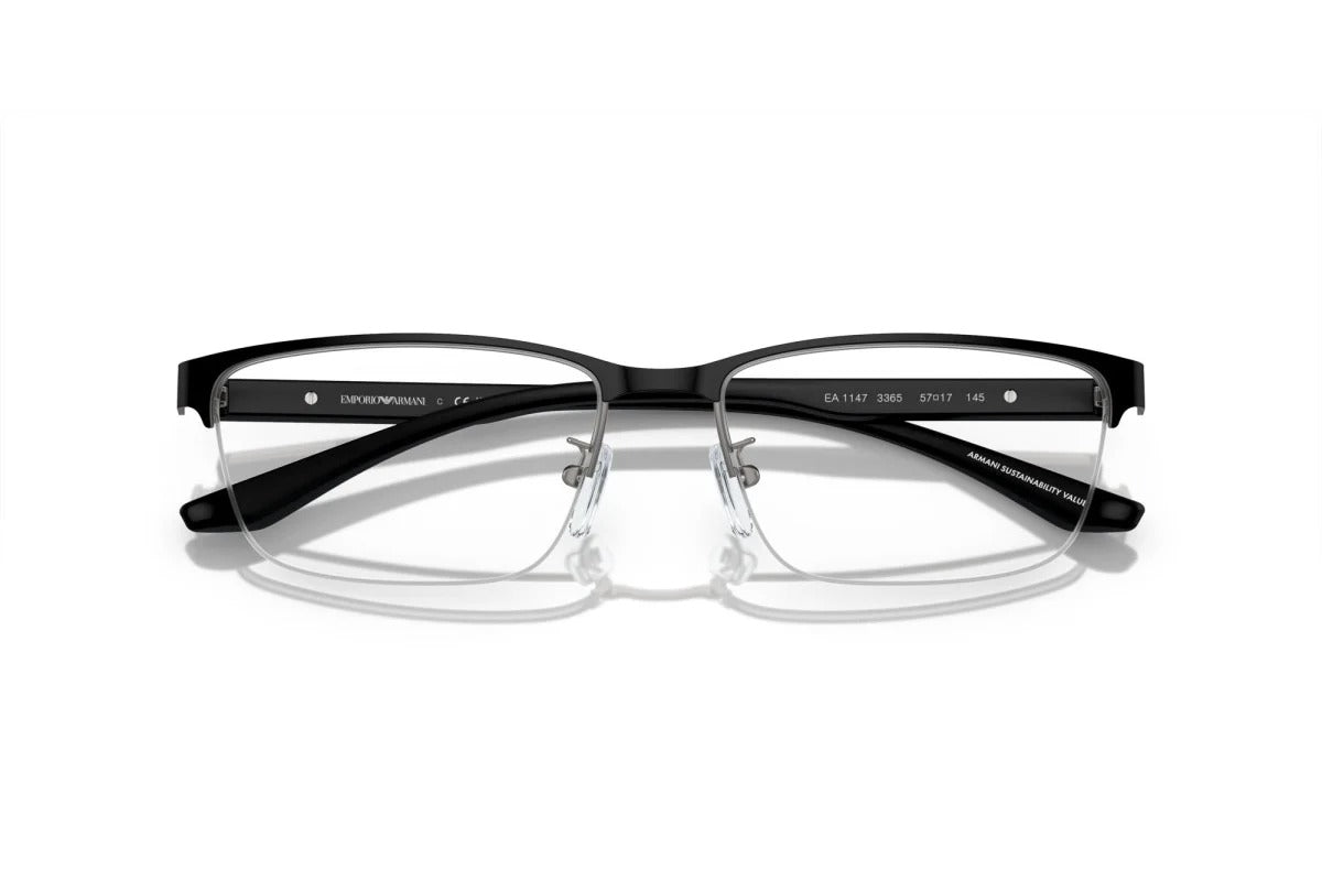 OCCHIALE DA VISTA UOMO | EMPORIO ARMANI EA 1147 - 3365 CANNA DI FUCILE OPACO/NERO - CALIBRO 57