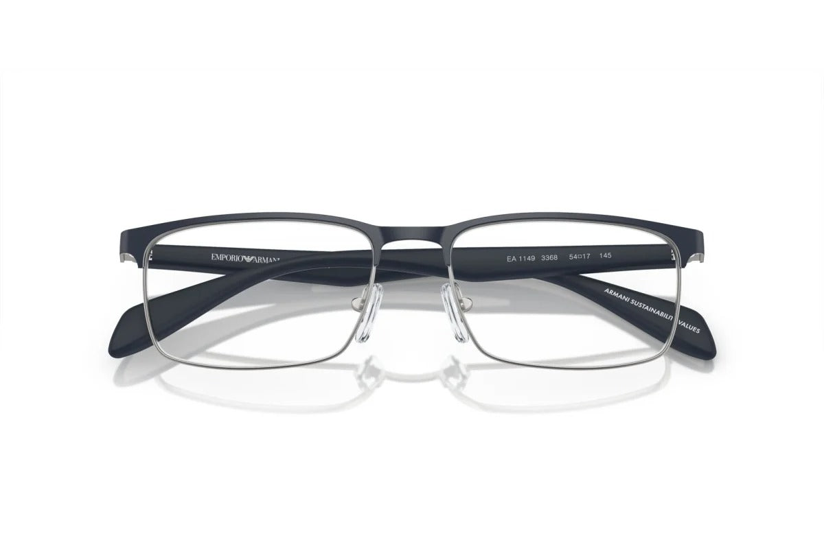 OCCHIALE DA VISTA UOMO | EMPORIO ARMANI EA 1149 - 3368 ARGENTO OPACO/BLU - CALIBRO 56