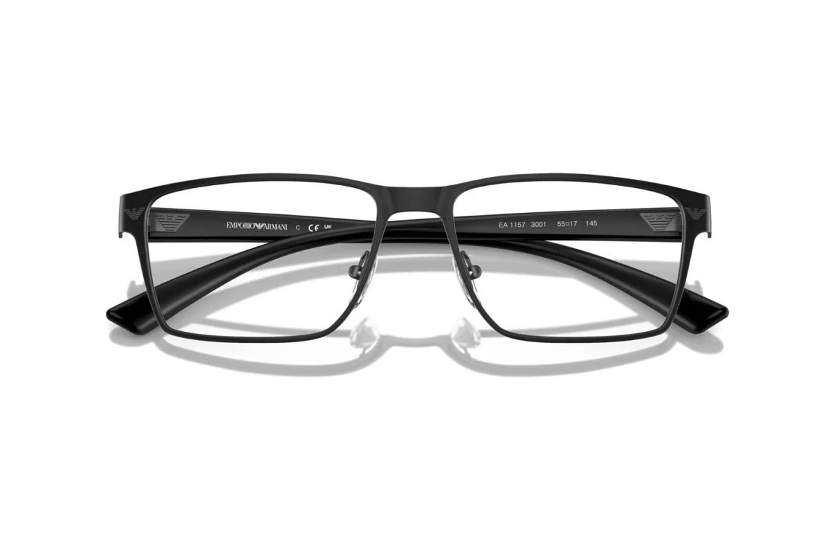 EMPORIO ARMANI - 3001 NERO OPACO | OCCHIALE DA VISTA UOMO - EA 1157 CALIBRO 55