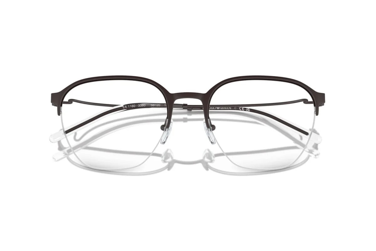 EMPORIO ARMANI - 3380 MARRONE OPACO | OCCHIALE DA VISTA UOMO - EA 1160 CALIBRO 56