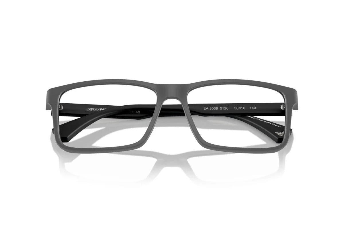 EMPORIO ARMANI - 5126 GRIGIO SCURO OPACO | OCCHIALE DA VISTA UOMO - EA 3038 CALIBRO 54
