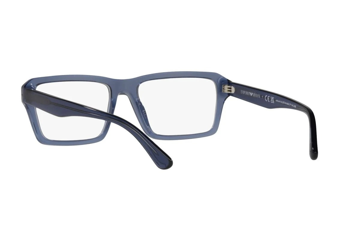OCCHIALE DA VISTA UOMO | EMPORIO ARMANI EA 3206 - 5072 BLU TRASPARENTE LUCIDO - CALIBRO 54