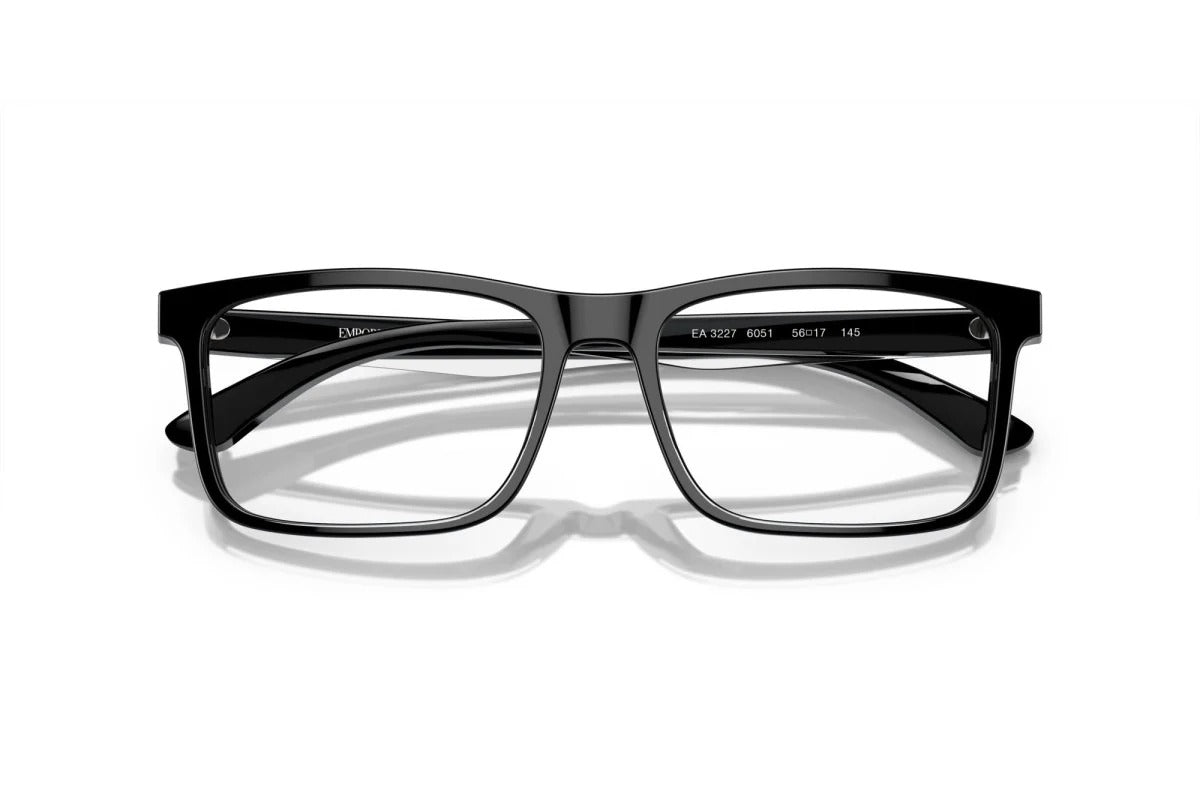 OCCHIALE DA VISTA UOMO | EMPORIO ARMANI EA 3227 - 6051 NERO LUCIDO/TOP CRISTALLO - CALIBRO 56