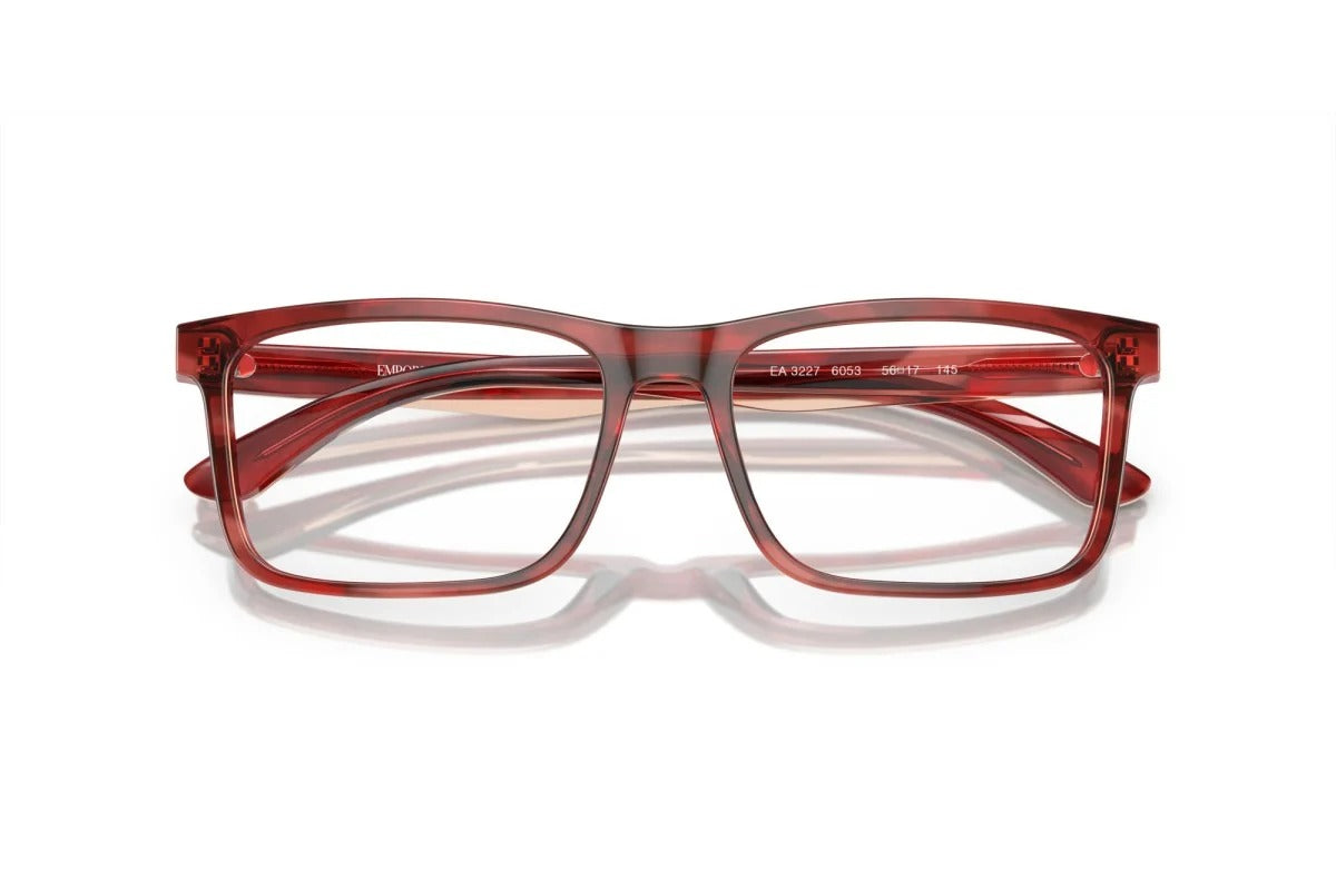 OCCHIALE DA VISTA UOMO | EMPORIO ARMANI EA 3227 - 6053 BORDEAUX LUCIDO/FUMÉ SUPERIORE - CALIBRO 56